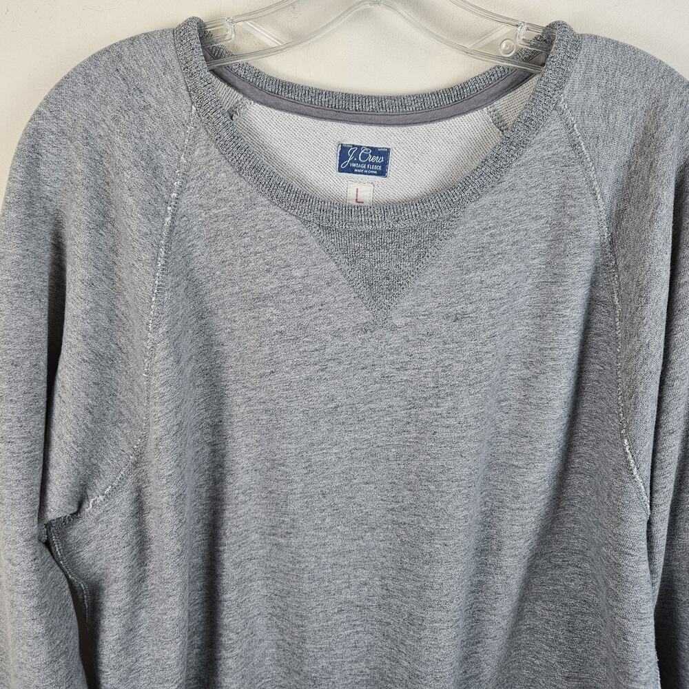 J Crew Vintage Sweatshirt Mens Large Heather Gray Fleece Crewneck Pullover 90s